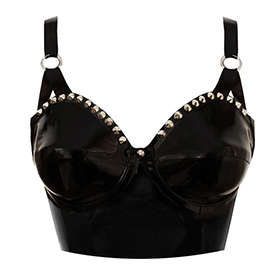 Atsuko Kudo Latex 50’s Cup Crop Top in supatex black