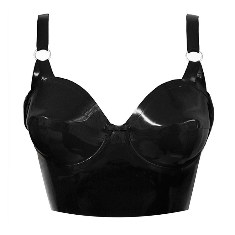 Atsuko Kudo Latex 50’s Cup Crop Top in supatex black