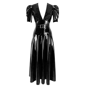 Atsuko Kudo Latex Alejandra Dress in Supatex Black