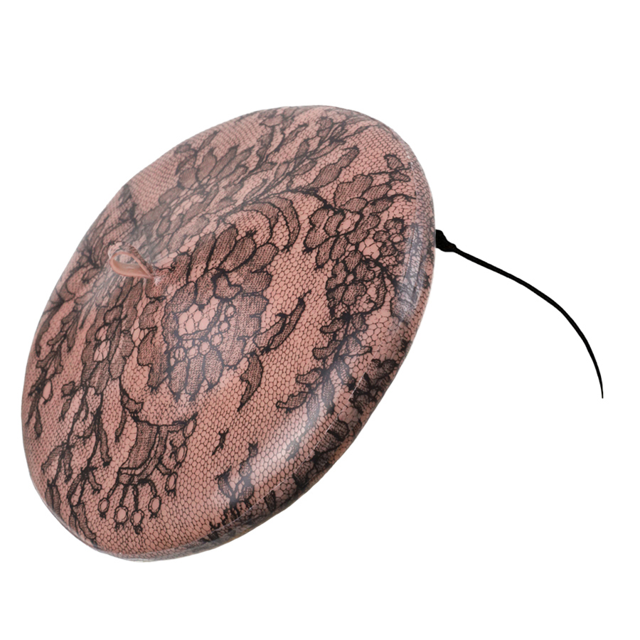 Atsuko Kudo Latex Beret in Semi-Trans Pink Lace