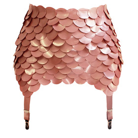 Atsuko Kudo Latex Betty Suspender Belt in Pearlsheen Rose