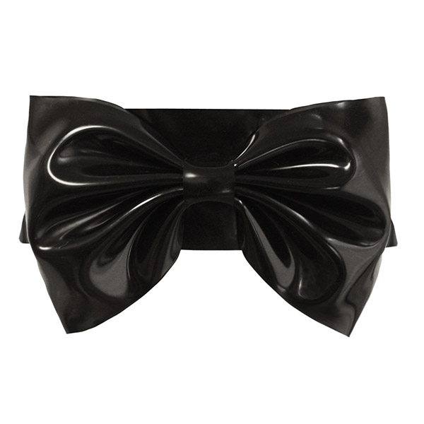 Atsuko Kudo Latex Bow Belt in Supatex Black