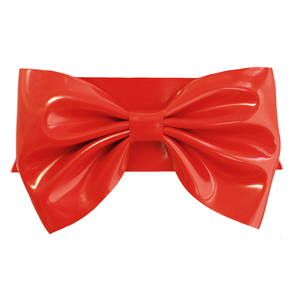 Atsuko Kudo Latex Bow Belt in Supatex Red
