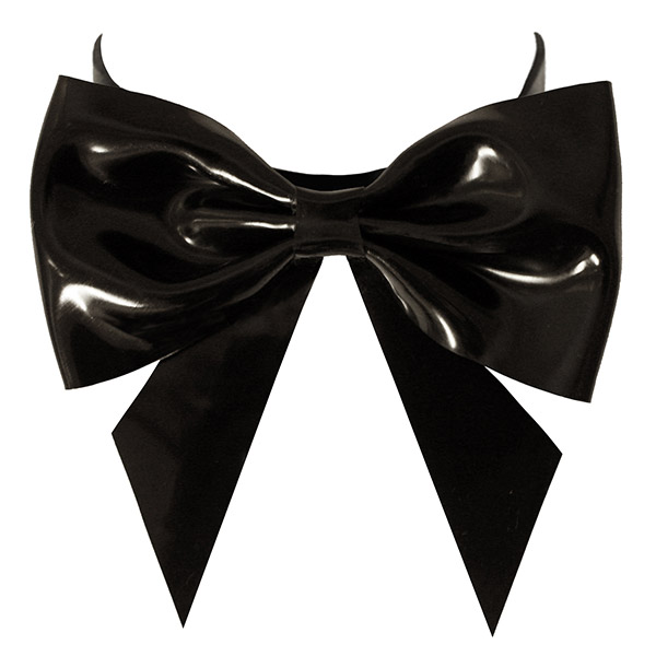 Atsuko Kudo Latex Bow Choker in Supatex Black