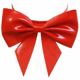 Atsuko Kudo Latex Bow Choker in Supatex Red