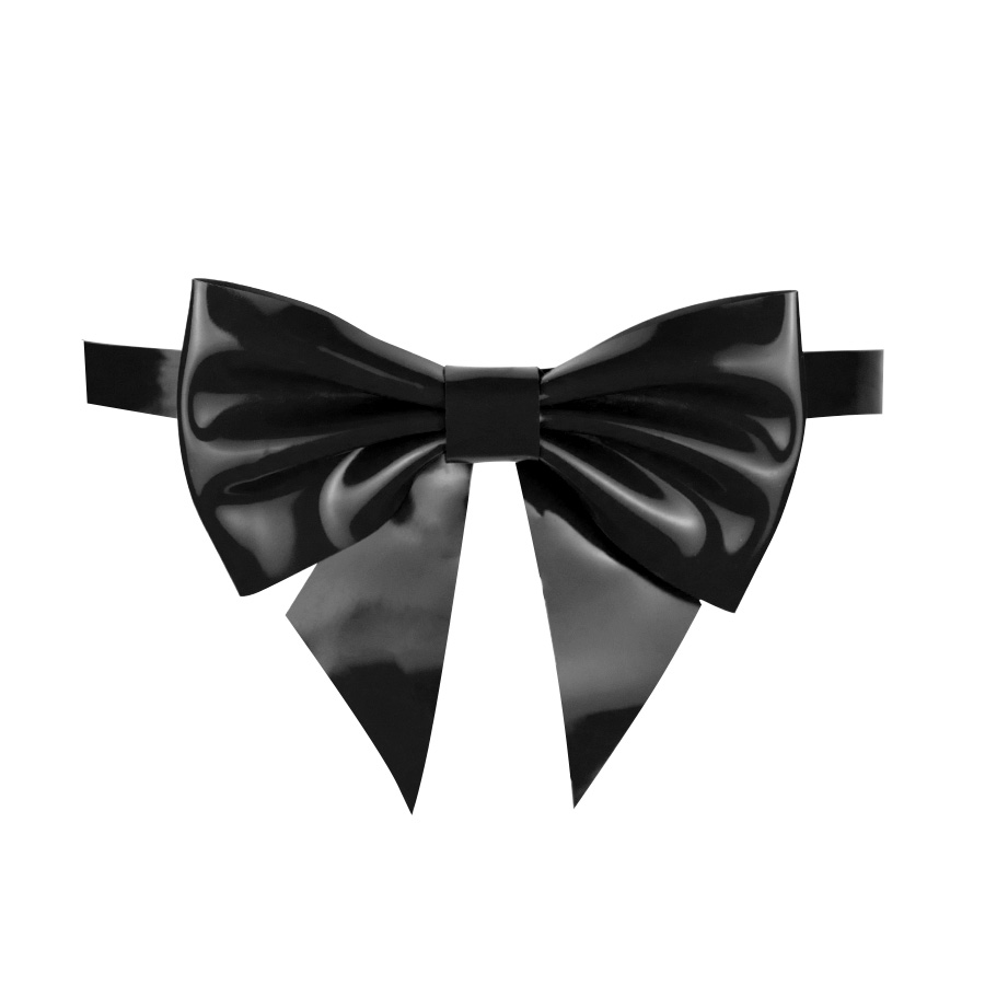 Atsuko Kudo Latex Bow Garter in Supatex Black