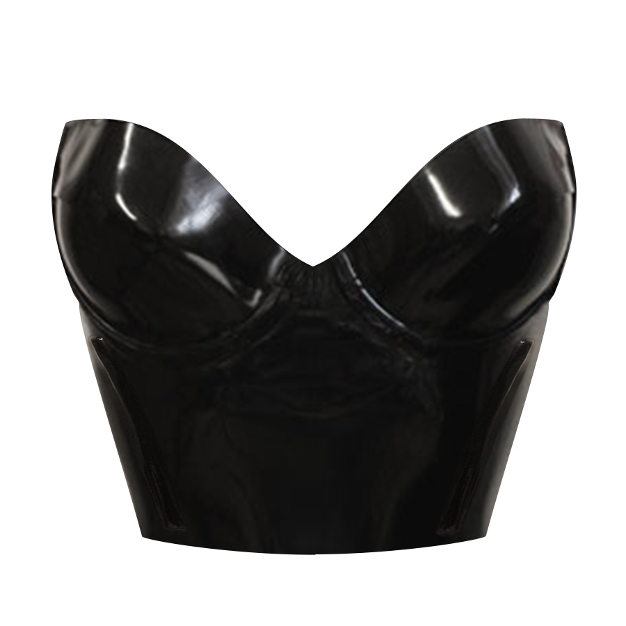 Atsuko Kudo Latex Candy Cup Basque W Top in Supatex Black