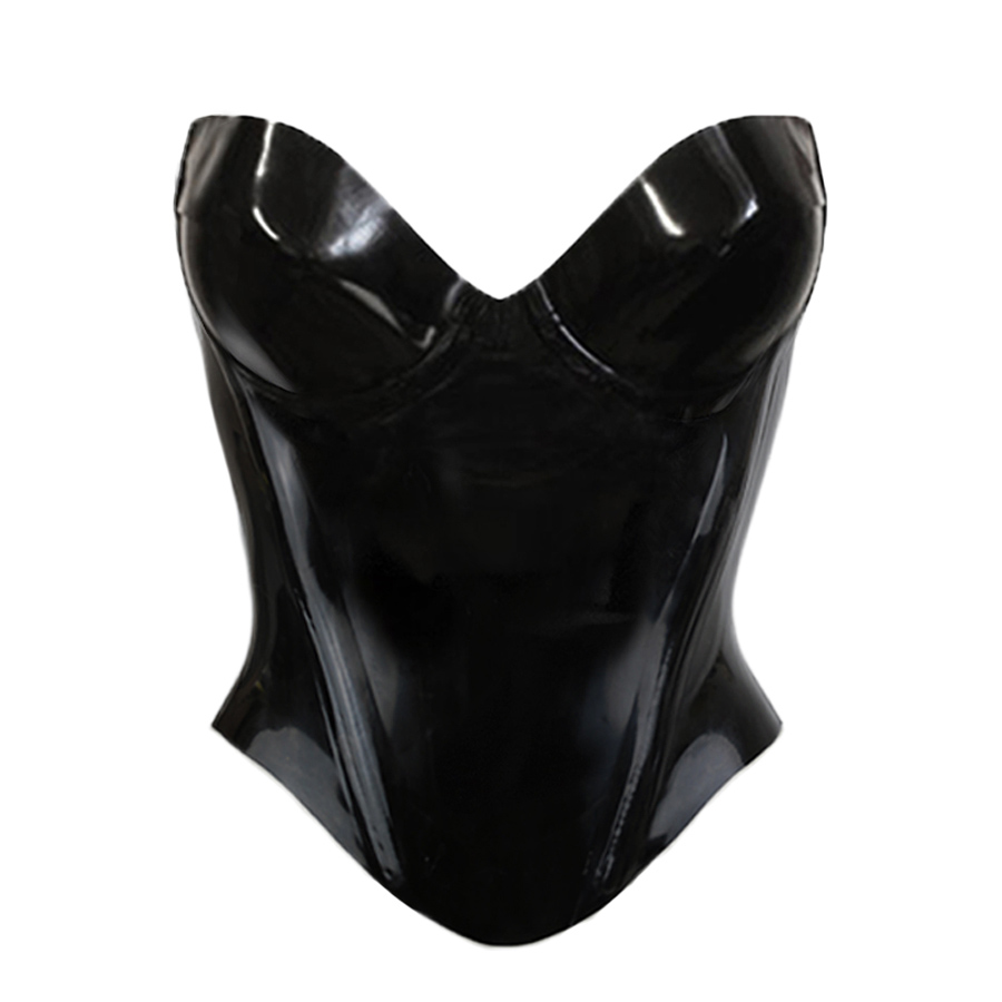 Atsuko Kudo Latex Candy Cup V Top in Supatex Black