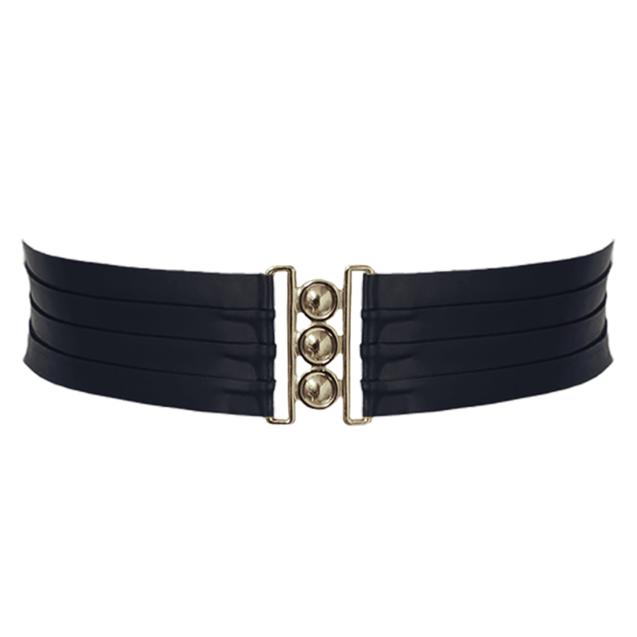 Atsuko Kudo Latex Clasp Belt  in Supatex Black