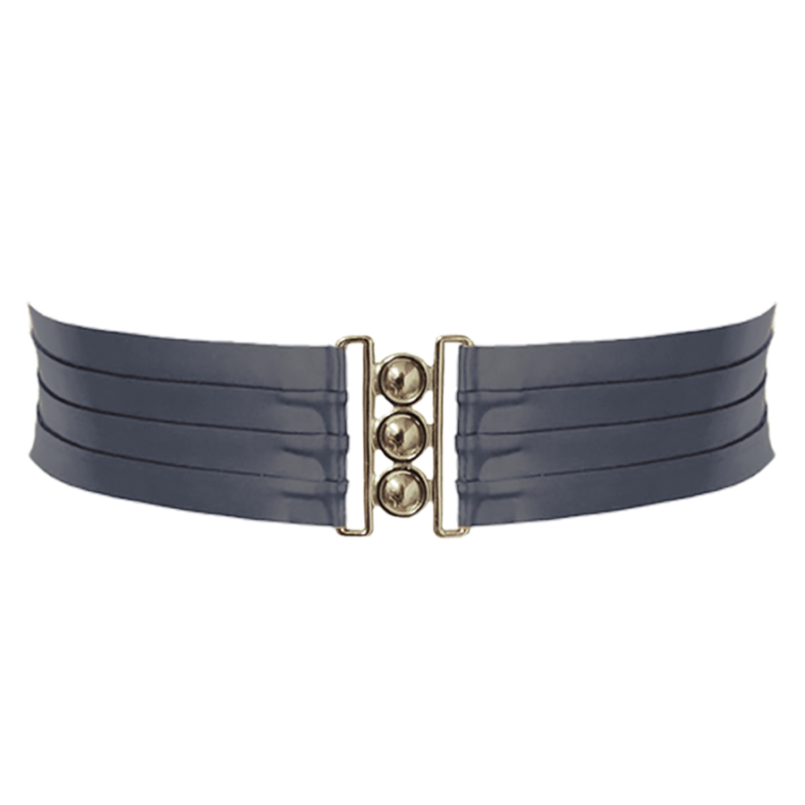 Atsuko Kudo Latex Clasp Belt  in Supatex PearlsheenPewter