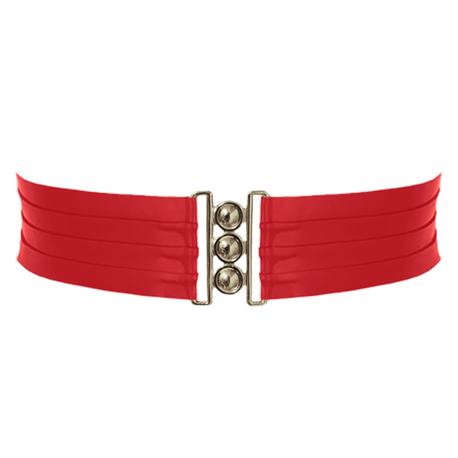 Atsuko Kudo Latex Clasp Belt  in Supatex Red