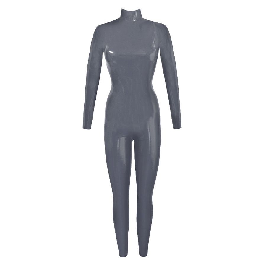 Atsuko Kudo Latex Classic Catsuit in pearlsheen pewter