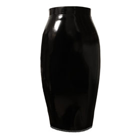 Atsuko Kudo Latex Crystal Pencil Skirt in Supatex Black