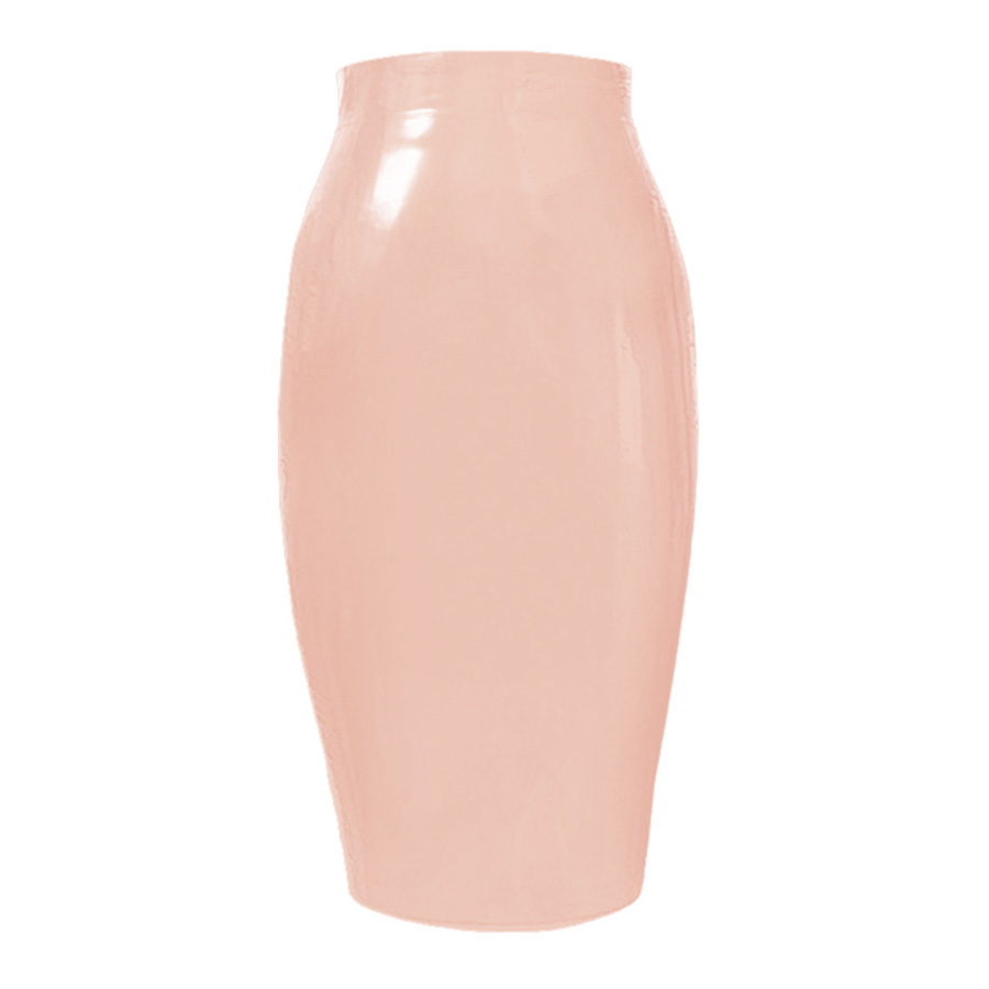 Atsuko Kudo Latex Crystal Pencil Skirt in Supatex Baby Pink