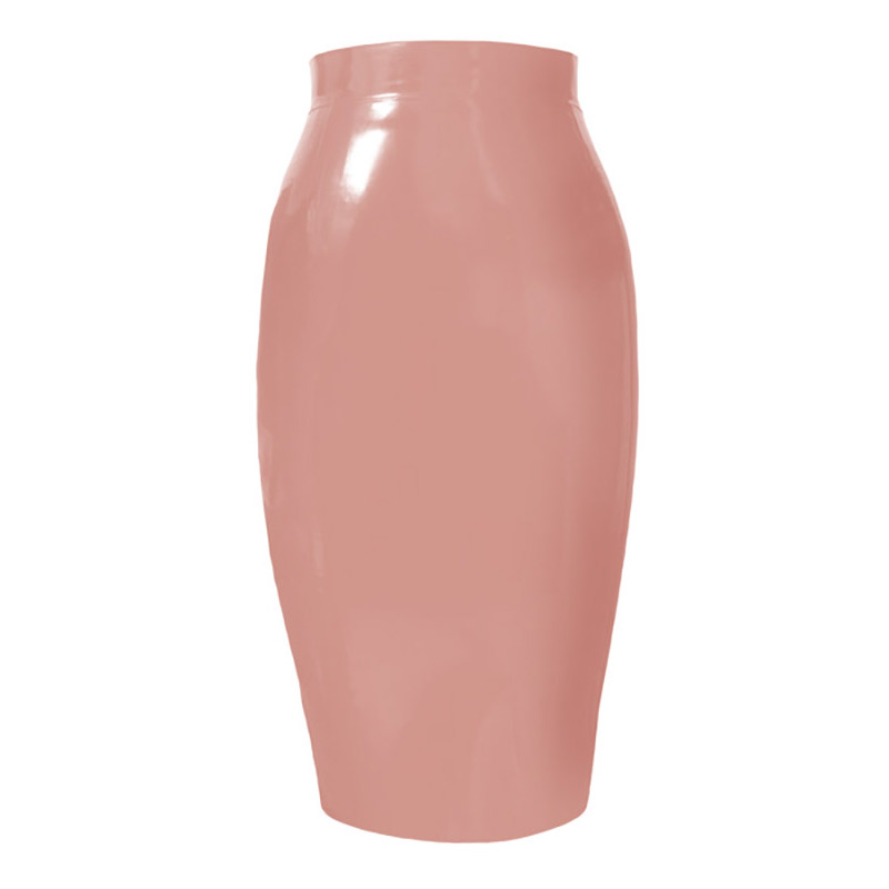 Atsuko Kudo Latex Crystal Pencil Skirt in Supatex Light Brown