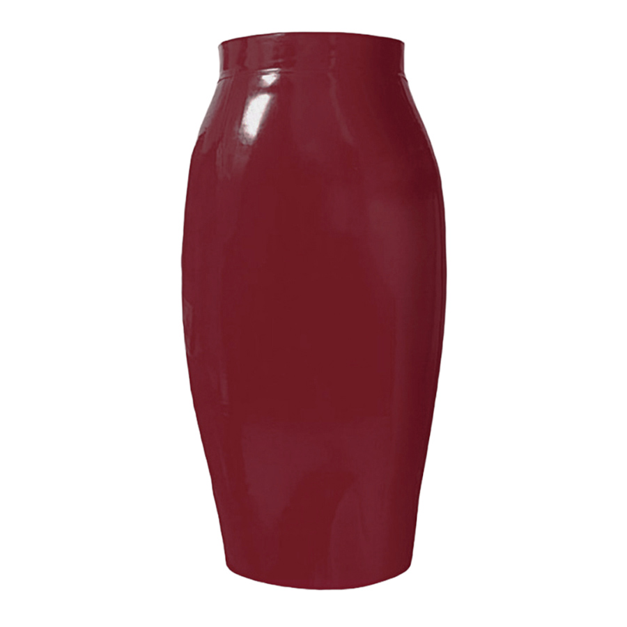 Atsuko Kudo Latex Crystal Pencil Skirt in Supatex Plum