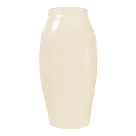 Atsuko Kudo Latex Crystal Pencil Skirt in Supatex White