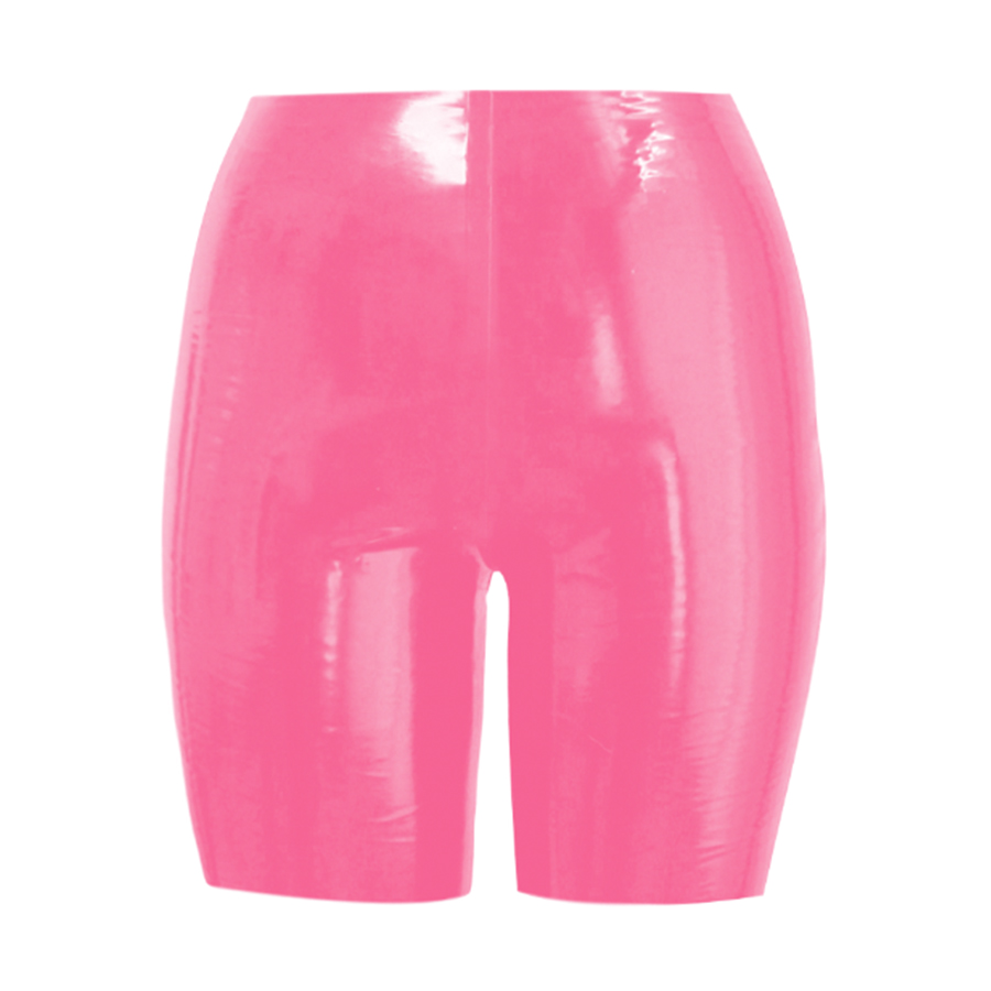 Atsuko Kudo Latex Cycle Shorts in Vibrant Bright Pink