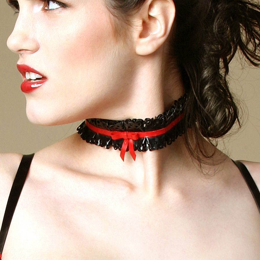 Atsuko Kudo Latex DDF Choker in Supatex Black