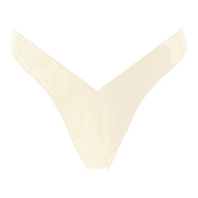 Atsuko Kudo Latex Deep V G-String in Supatex White