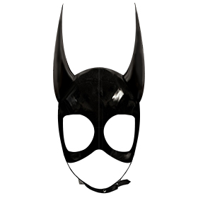 Atsuko Kudo Latex Devil Hood in Supatex Black