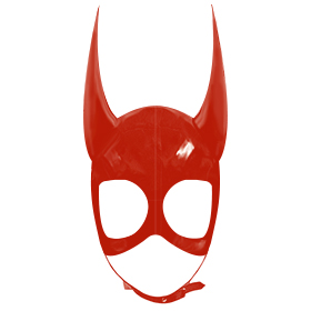 Atsuko Kudo Latex Devil Hood in Supatex Red
