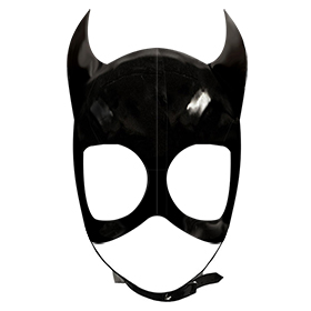 Atsuko Kudo Latex Devil Hood in Supatex Black