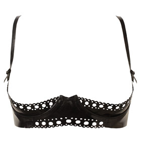 Atsuko Kudo Latex Diana Lace 1/2 Cup Bra in Supatex Black