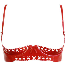Atsuko Kudo Latex Diana Lace 1/2 Cup Bra in Supatex Red
