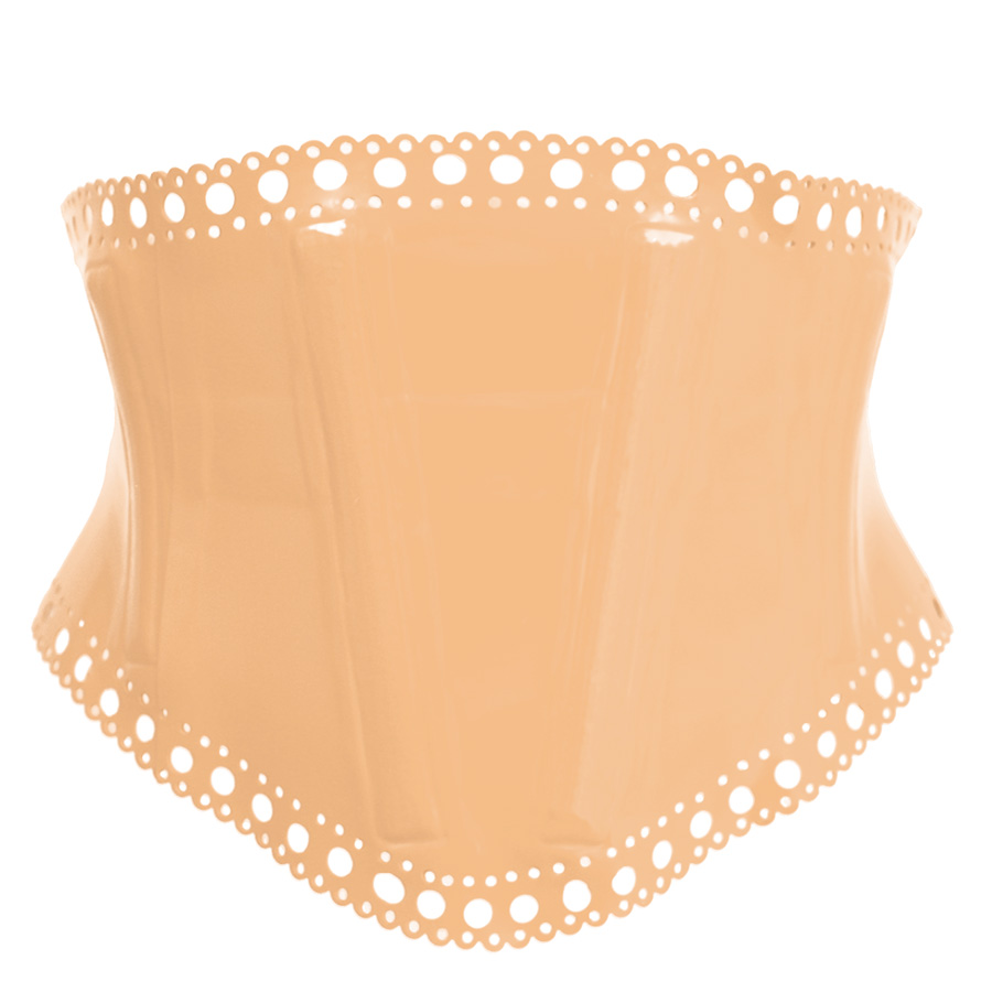 Atsuko Kudo Latex Diana Lace Waspie in Porcelaine