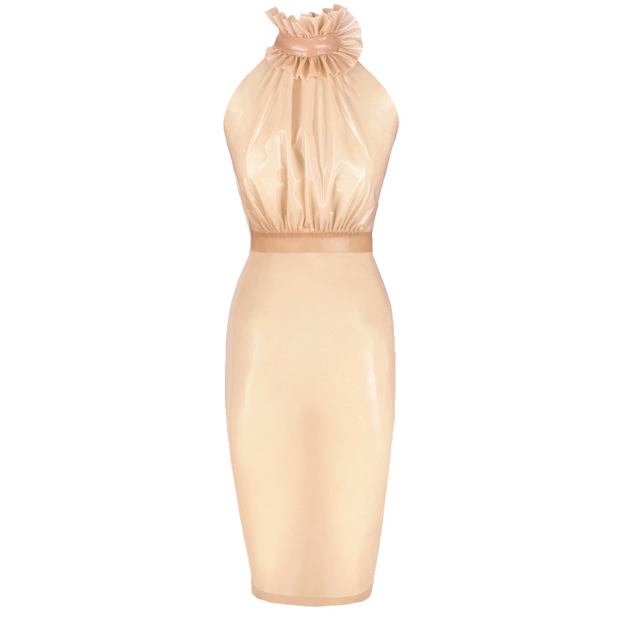 Atsuko Kudo Latex ドラマフリル ペンシルドレス in 