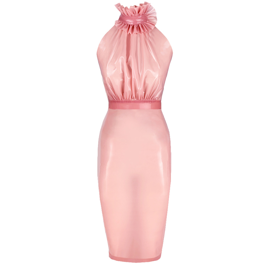 Atsuko Kudo Latex ドラマフリル ペンシルドレス in 