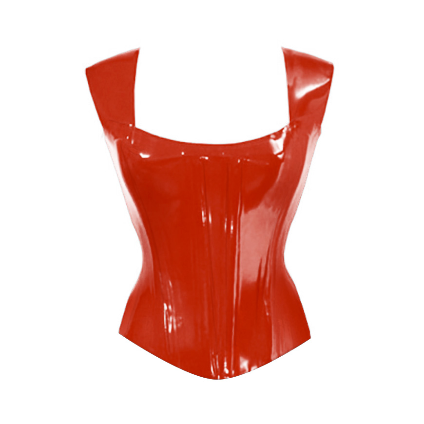 Atsuko Kudo Latex Eden Corset Top in supatex red