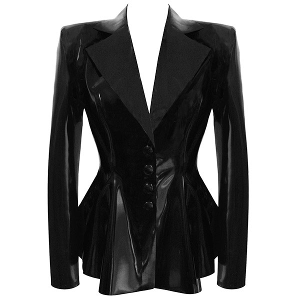 Atsuko Kudo Latex Encounter Peplum Jacket in Supatex Black