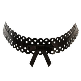Atsuko Kudo Latex Filigree Lace Choker in Supatex Black