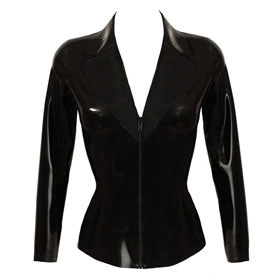 Atsuko Kudo Latex Fitted Jacket in Supatex Black