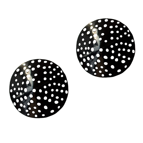 Atsuko Kudo Latex Round Flower Filigree Pasties  in Supatex Black