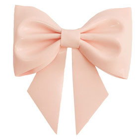 Atsuko Kudo Latex Hair Bow in Supatex Baby Pink