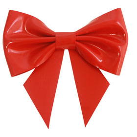 Atsuko Kudo Latex Hair Bow in Supatex Red