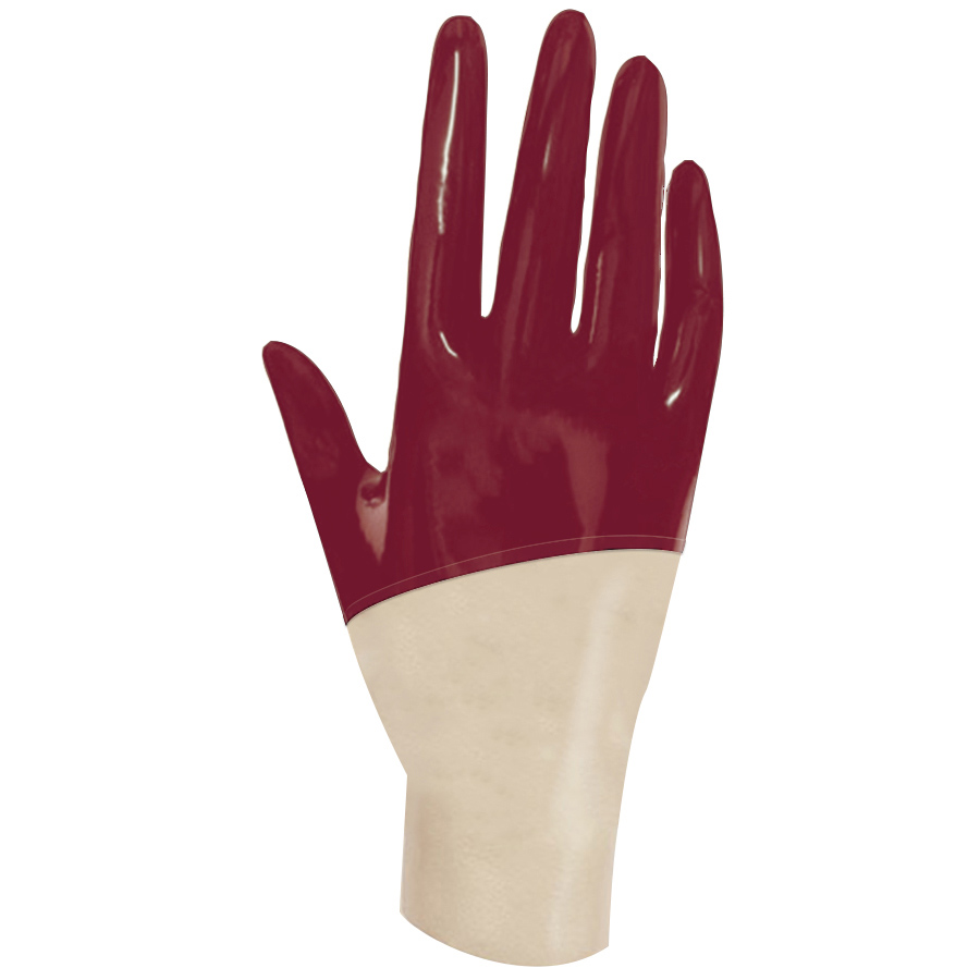 Atsuko Kudo Latex Handmade Cropped Wrist Gloves in Supatex Plum