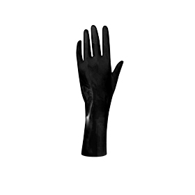 Atsuko Kudo Latex Handmade Long Wrist Gloves  in Supatex Black