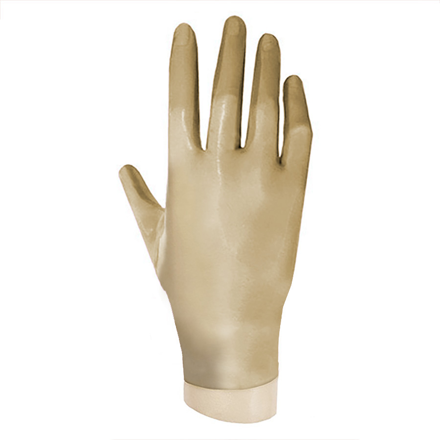 Atsuko Kudo Latex Handmade Wrist Gloves in Semi-Trans Cloud Grey