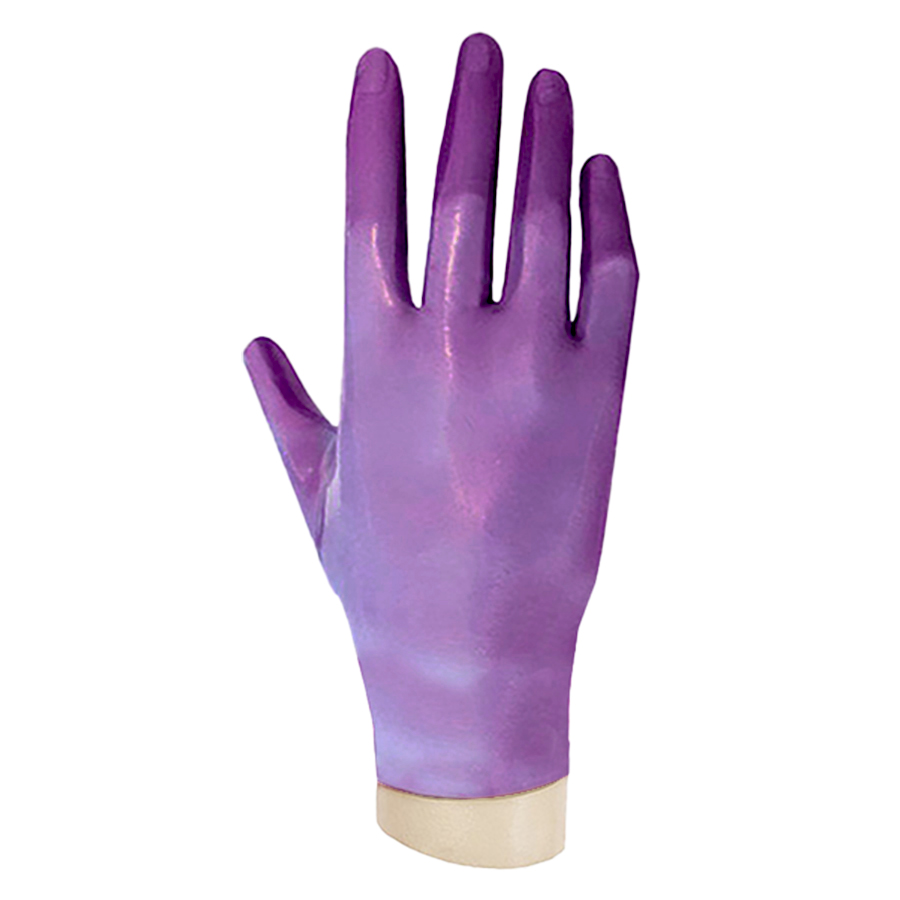 Atsuko Kudo Latex Handmade Wrist Gloves in Semi-Trans Lilac