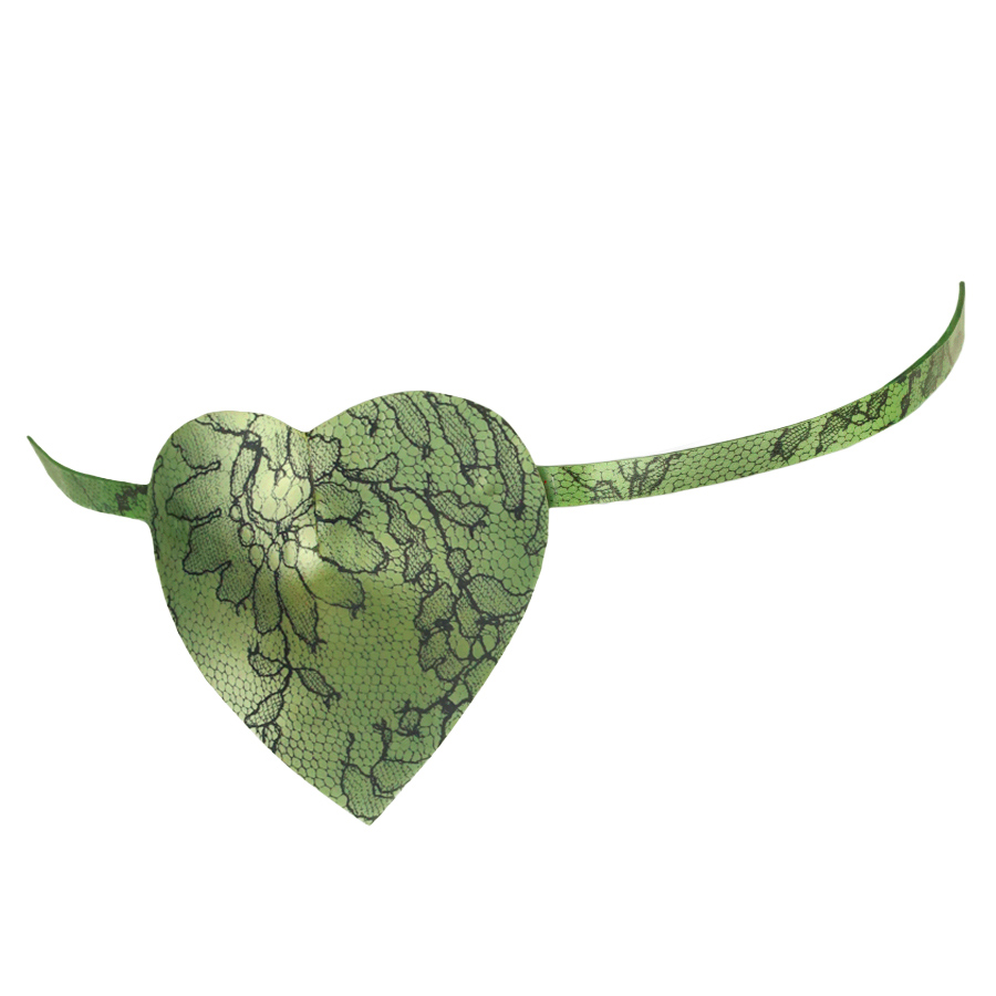 Atsuko Kudo Latex Heart Shaped Eye Patch in Pearlsheen Leaf