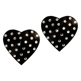 Atsuko Kudo Latex Heart Shaped Pasties in Supatex Black