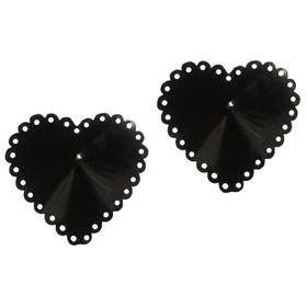 Atsuko Kudo Latex Heart Shaped Pasties in Supatex Black