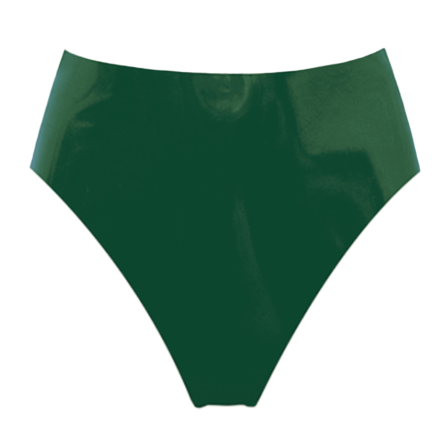 Atsuko Kudo Latex High Cut Briefs in supatex forest green