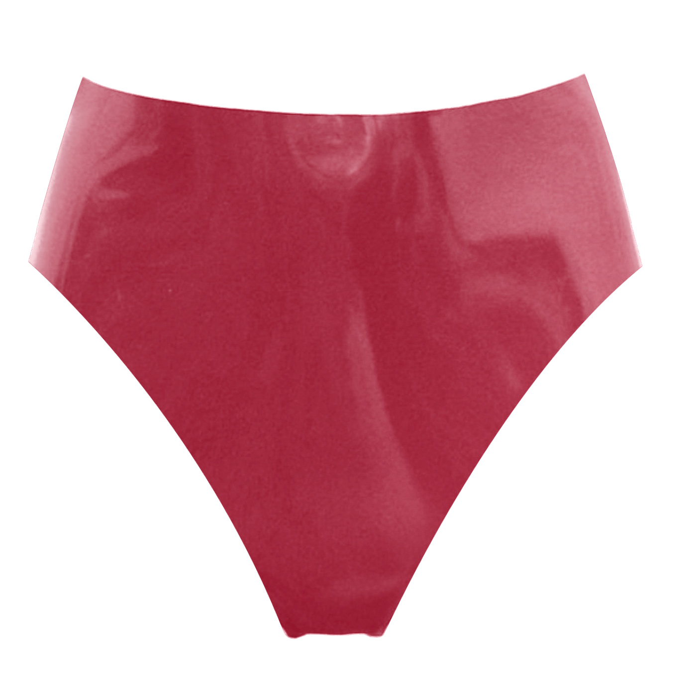 Atsuko Kudo Latex High Cut Briefs in pearlsheen red