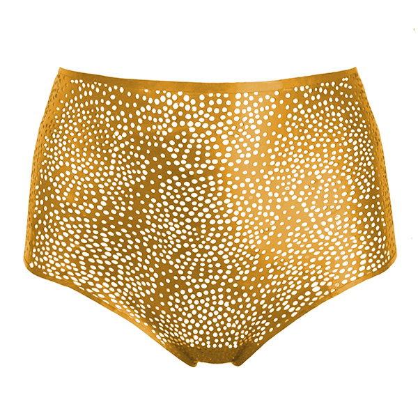 Atsuko Kudo Latex Lady P High Waist Briefs in Antique Gold