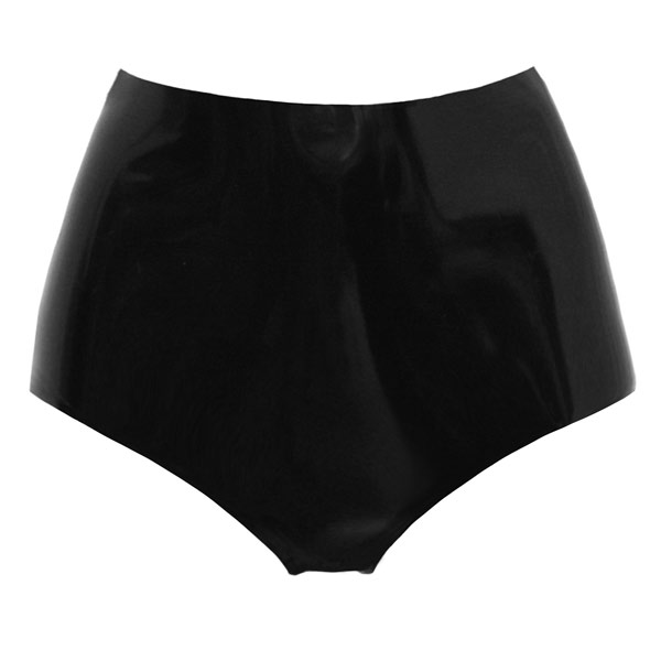 Atsuko Kudo Latex Lady P High Waist Briefs in Supatex Black
